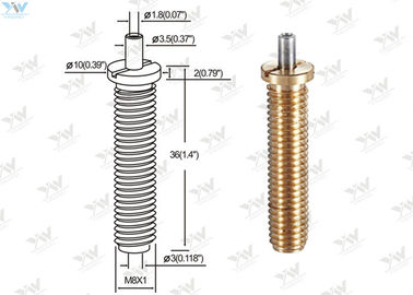 Precision M 8 Fully Threaded Brass Cable Gripper / Aircraft Cable Adjustable Fittings