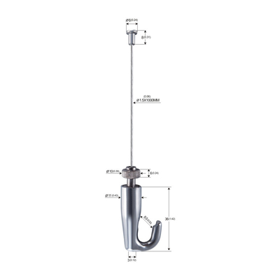 कोबरा मेटल केबल आर्ट पिक्चर हैंगिंग किट निकेल प्लेटेड जिंक अलॉय 1.8mm