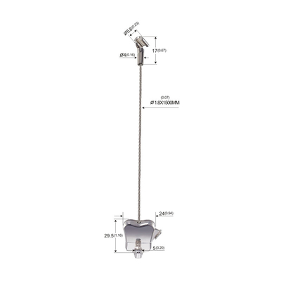 कोबरा मेटल केबल आर्ट पिक्चर हैंगिंग किट निकेल प्लेटेड जिंक अलॉय 1.8mm